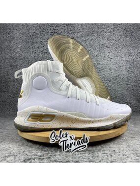 Under Armour Curry 4 Retro White Gold 2024 Men Size 9.5 Basketball 1298306-111